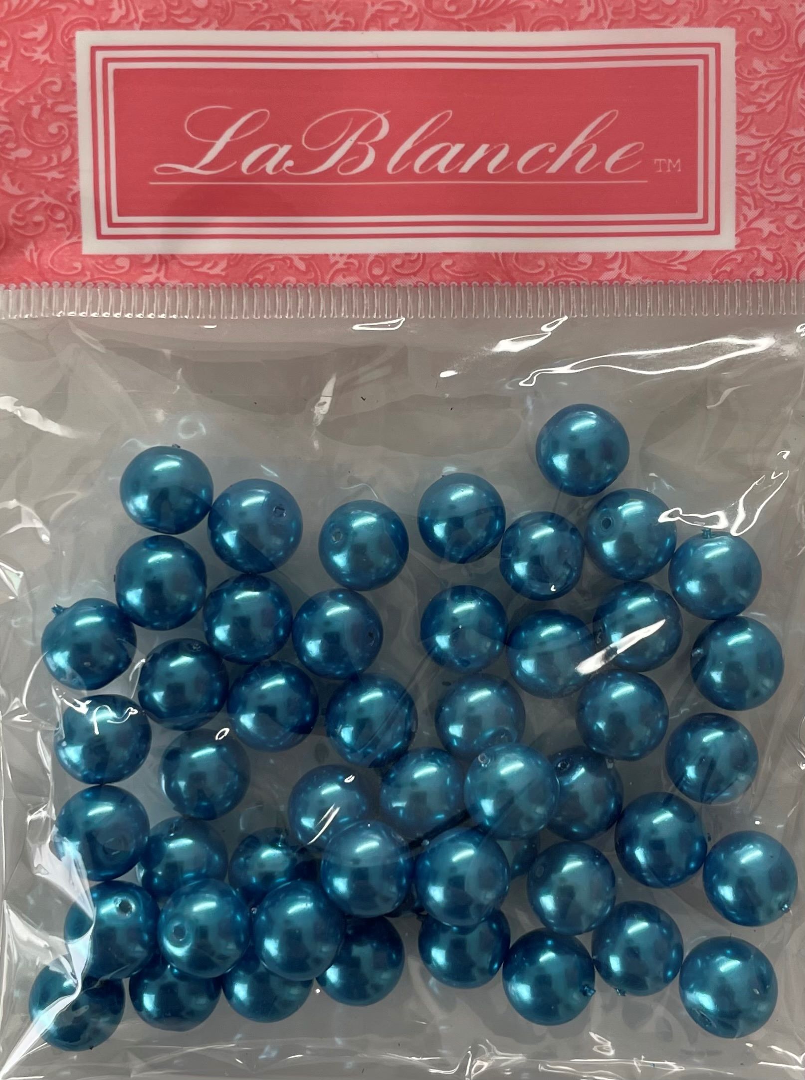 50 Glasperlen Blau